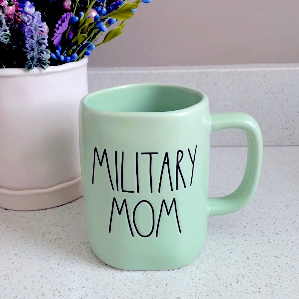 ❗️RAE DUNN MILITARY MOM MINT GREEN MODERN FARMHOUSE COFFEE TEA MUG